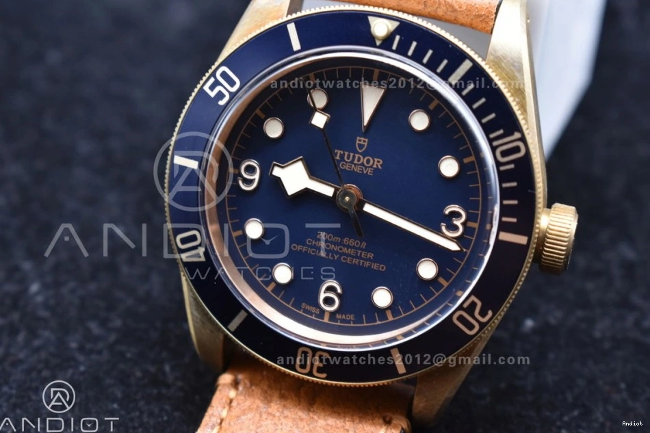 Leather Black 1:1 V3 Nato Bay Blue Strap) Bronze Brown (Free A2824 Aged on Heritage XF Edition Best Strap 0204